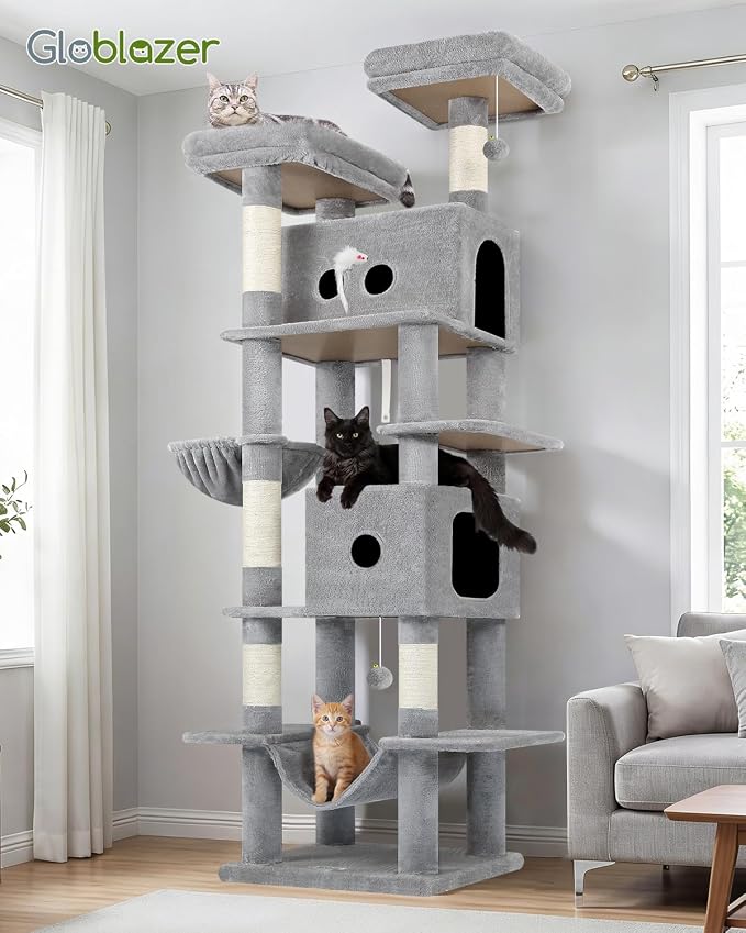 Globlazer Heavy Duty Cat Tree Tower 80in Tall Extra Large Cat Tree Tower - Image 7