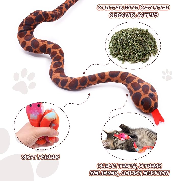CiyvoLyeen Snake Catnip Toys Kitten Supplies Interactive Catnip Toys - Image 4