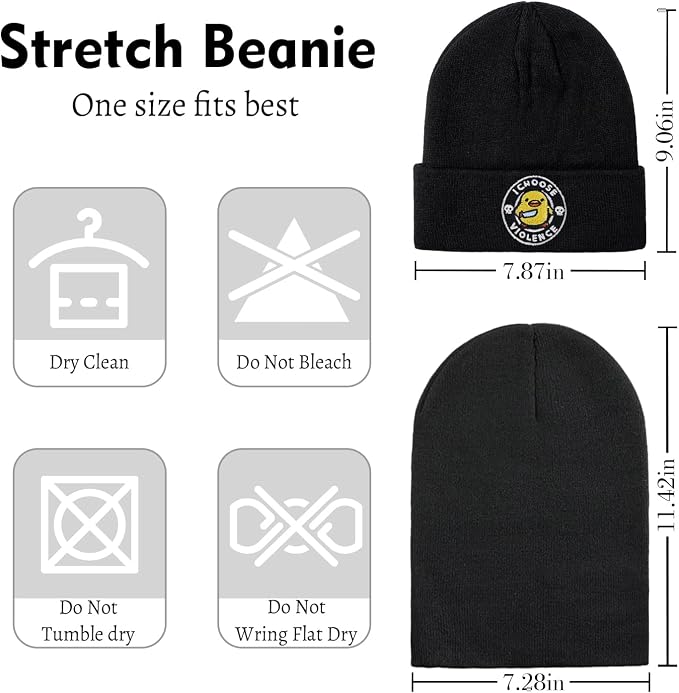 Funny Beanies Warm Knit Hats Fall Winter Black Hip Pop Knit Hat Cap - Image 6