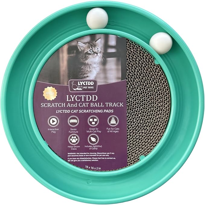 Interactive Cat Ball Track Toy for Indoor Cats, Cat Scratching Board & Exercise by Unknown