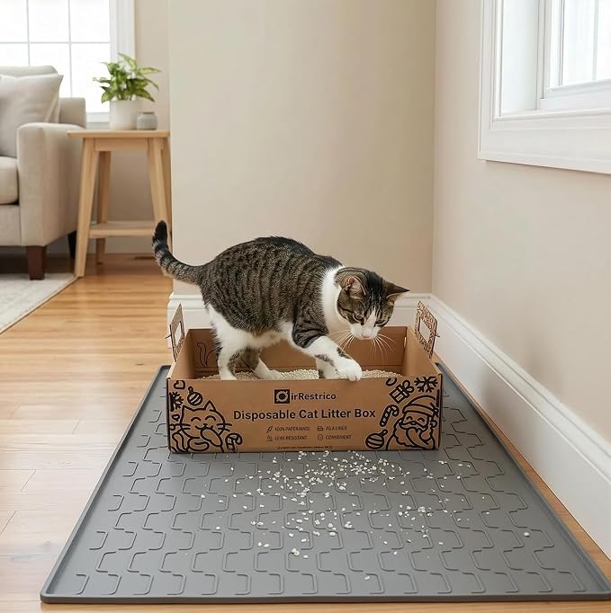 3-Pack Disposable Cat Litter Box, Waterproof & Leak-Resistant Cardboard - Image 2