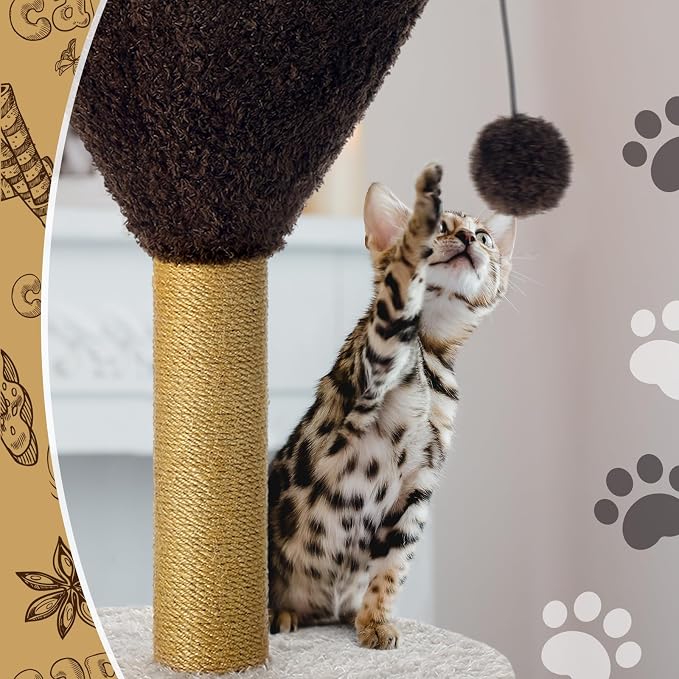 Sosation Espresso Martini Cat Scratcher 19.7" H Cat Scratching Post Scratcher - Image 4