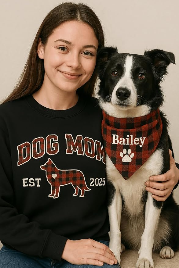NAZENTI Personalized Dog Mom Sweatshirt, Cat Lovers Gift, Matching Dog and - Image 2