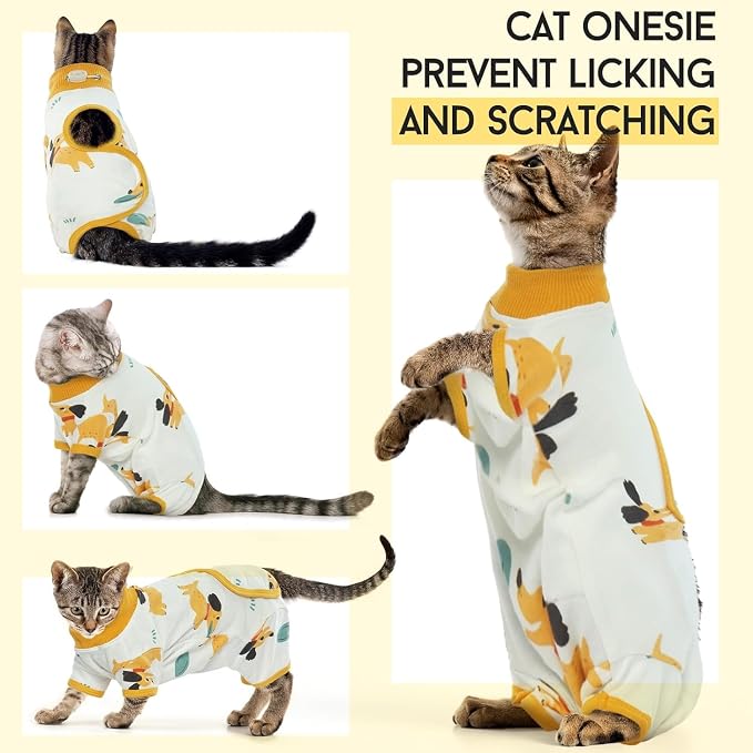 DENTRUN Cat Surgery Recovery Suit Female Male Soft Onesie, Kitten Surgical - Image 4