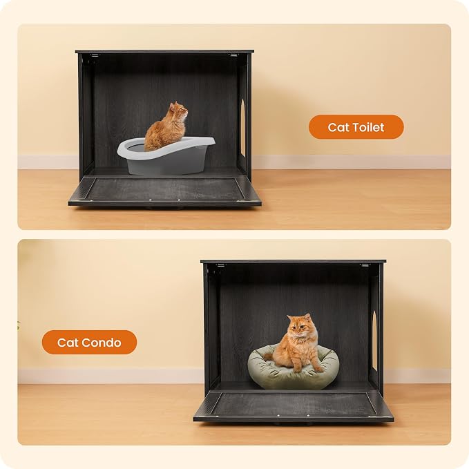 Dwanton Cat Litter Box Furniture Hidden, Cat Litter Box Enclosure, Reversible - Image 7