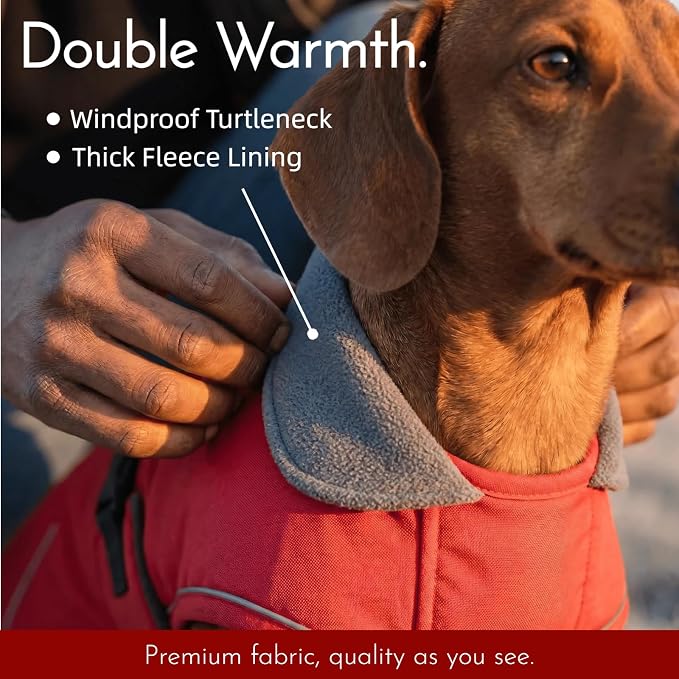 Tiny Dachshund Coat with Warm Fleece Lining, Mini Weiner Vest Jackets, - Image 4