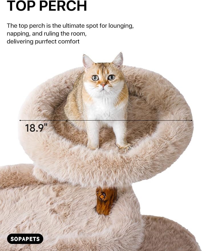 Aesthetic Cat Tree Tower for Large Cats, Large Cat Tree for Maine Coon Indoor - Image 4