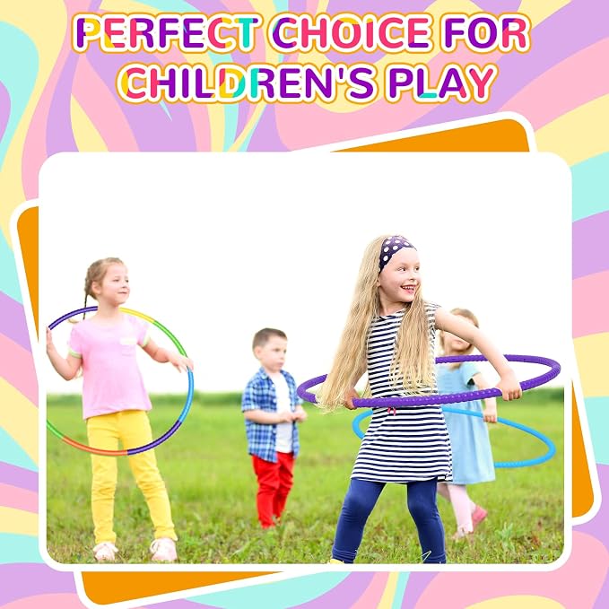 Sratte 12 Pcs Toy Hoop for Kid Detachable Adjustable Toy Hoop Colored Hoop - Image 7