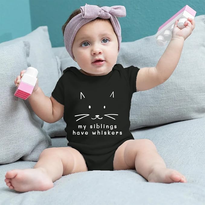 My Siblings Have Paws Bodysuit Baby Paws Romper Cat Whiskers Bodysuit Cute Baby - Image 3