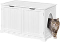 Yaheetech Cat Litter Box Enclosure, Box Cabinet Hidden, Wooden Pet Crate Kitty by Yaheetech