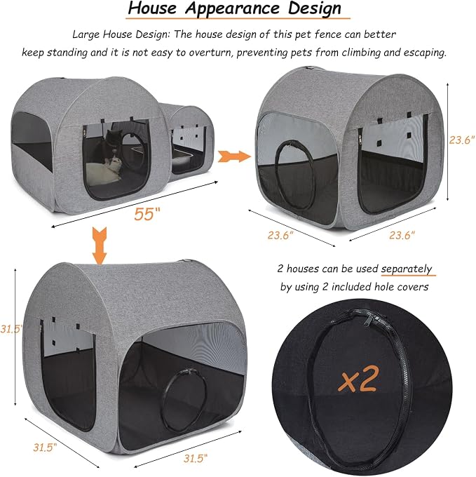 LUCKITTY Portable Cat Playpen, Delivery Room, Postoperative Recovery, House - Image 8