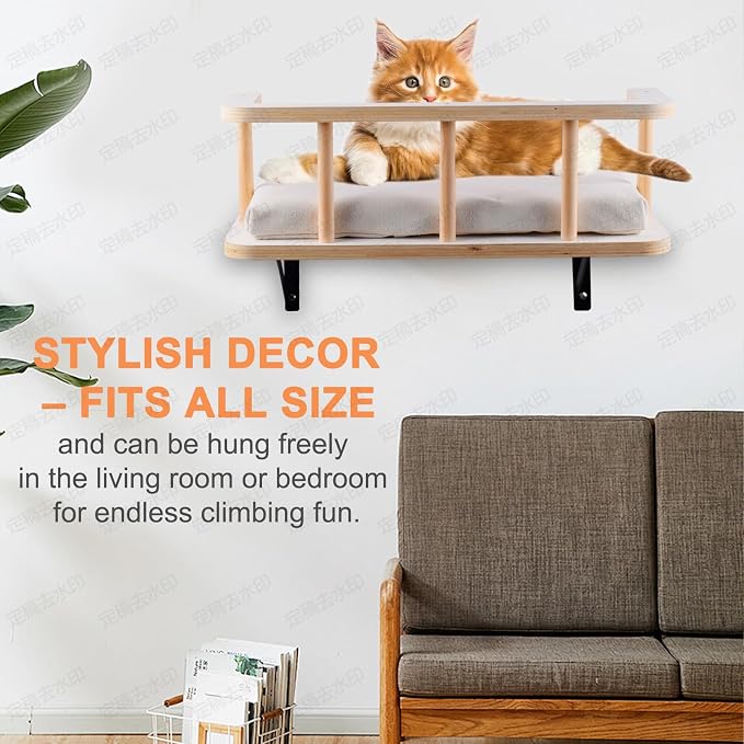 Large Cat Wall Shelves with 5 Steps - Image 6