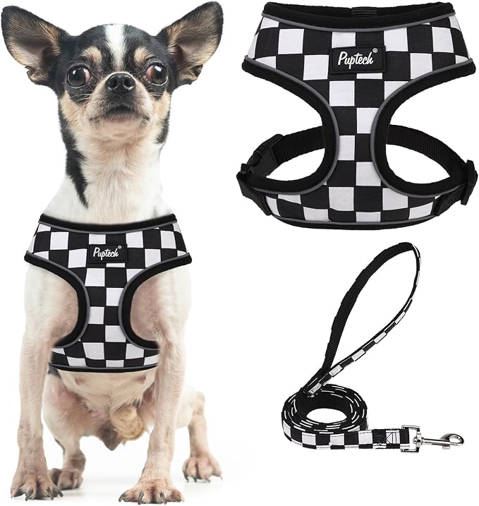 PUPTECK Soft Mesh Dog Harness and Leash Set Pet Puppy Cat Comfort Padded Vest by PUPTECK
