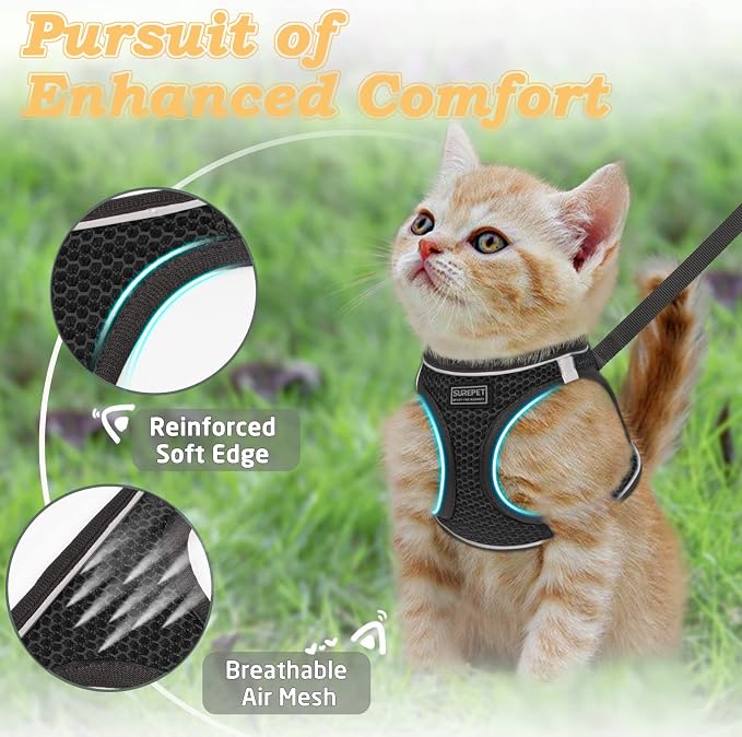 Cat Harness and Leash for Walking Escape Proof, Adjustable Kitten Vest Harness - Image 2