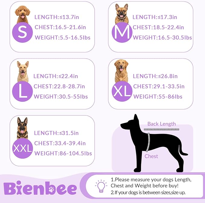 Bienbee Dog Bathrobe, Super Absorbent for Small to Large Dogs, Purple M - Image 6
