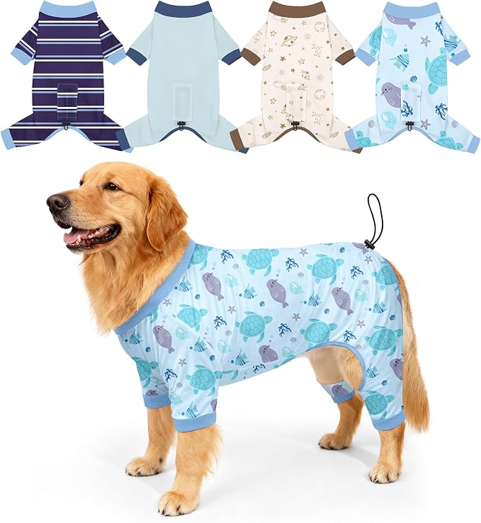 Bienbee Dog Pajamas, 4 Pack Dog Recovery Suit Shedding Suit Cute Soft Puppy by Bienbee