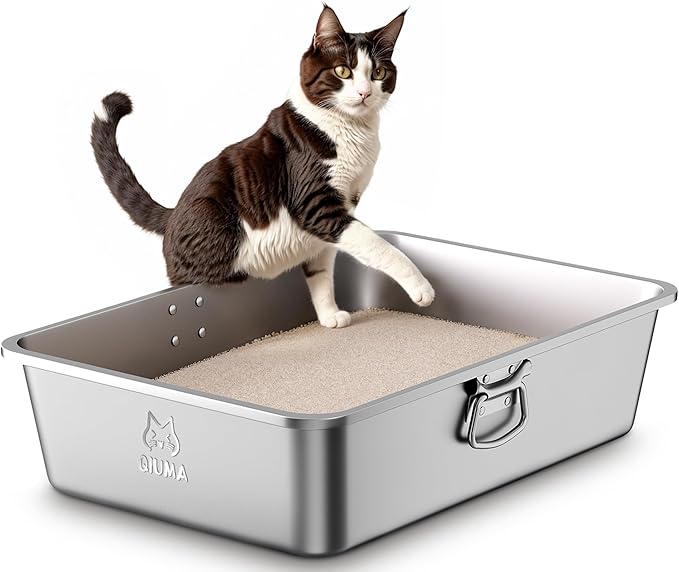 Stainless Steel Metal Litter Box by Unknown