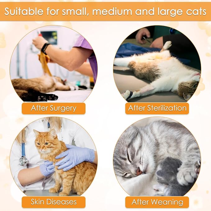 DENTRUN Cat Surgery Recovery Suit Anti Licking Spay Snuggly Vest, Pet Surgical - Image 6