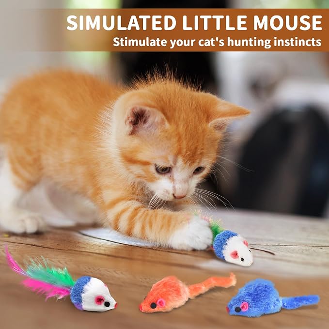 25-Piece Cat Toys Kit with Rainbow Tunnel - Image 4