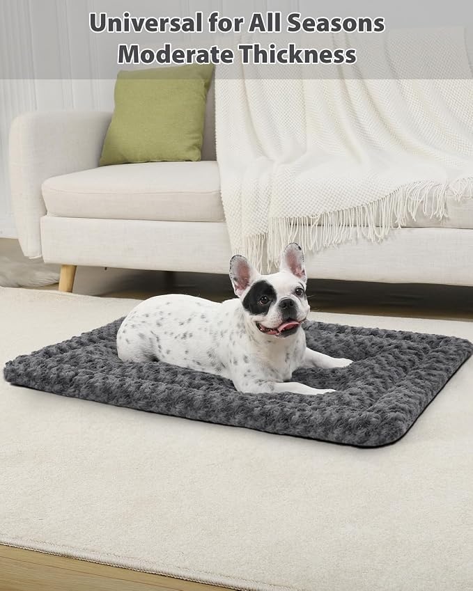 Washable Dog Bed Mat Dog Crate Pad Soft Fluffy Pet Kennel Beds Dog Sleeping - Image 3