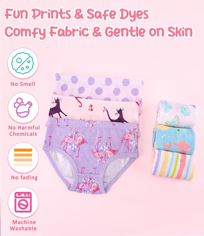 Girls and Toddlers 100% Cotton Underwear Tagless Soft Panties Size 2-3T - Image 6