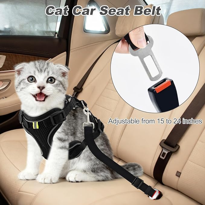 Kitten Cat Harness and Leash Set, Escape Proof Soft 4-Adjustable Cat Walking - Image 8