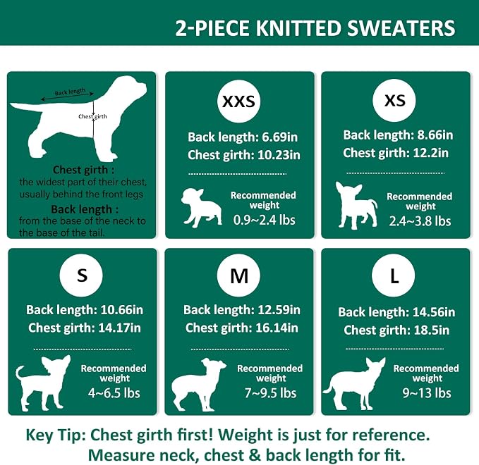 2 Pack Small Dog Sweaters Dog Christmas Sweater Turtleneck Knit Winter Warm - Image 6