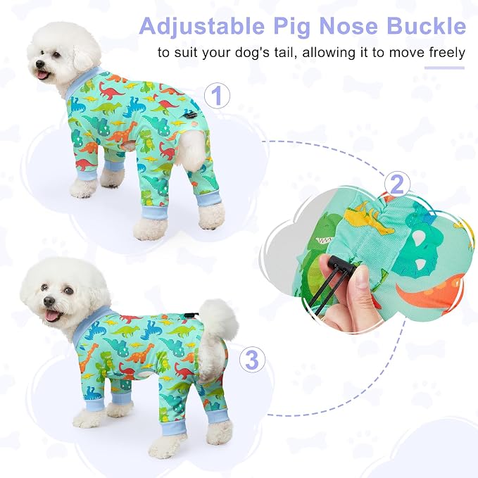 Bienbee Dog Pajamas, 4 Pack Dog Recovery Suit Shedding Suit Cute Soft Puppy - Image 4