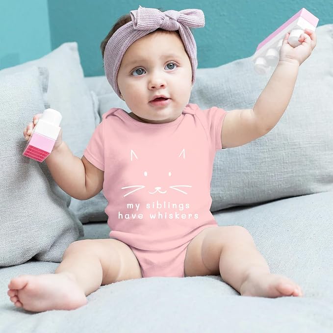 My Siblings Have Paws Bodysuit Baby Paws Romper Cat Whiskers Bodysuit Cute Baby - Image 3