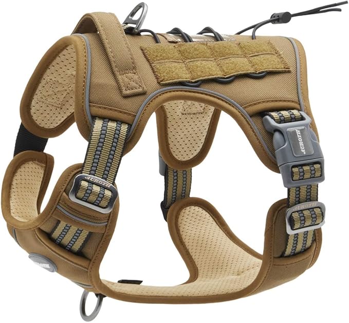 AUROTH Tactical Dog Harness for Small Medium Dogs No Pull Adjustable Pet by AurothPets