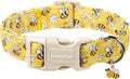 Lionet Paws Spring Dog Collar- Cute Bees Yellow Dogs Collar by lionetpaws