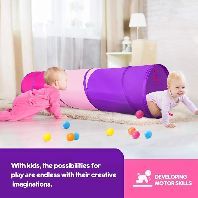 PigPigPen Kids Tunnel for Toddlers, Pop Up Play Tunnel Tent for Babies or Dogs - Image 3