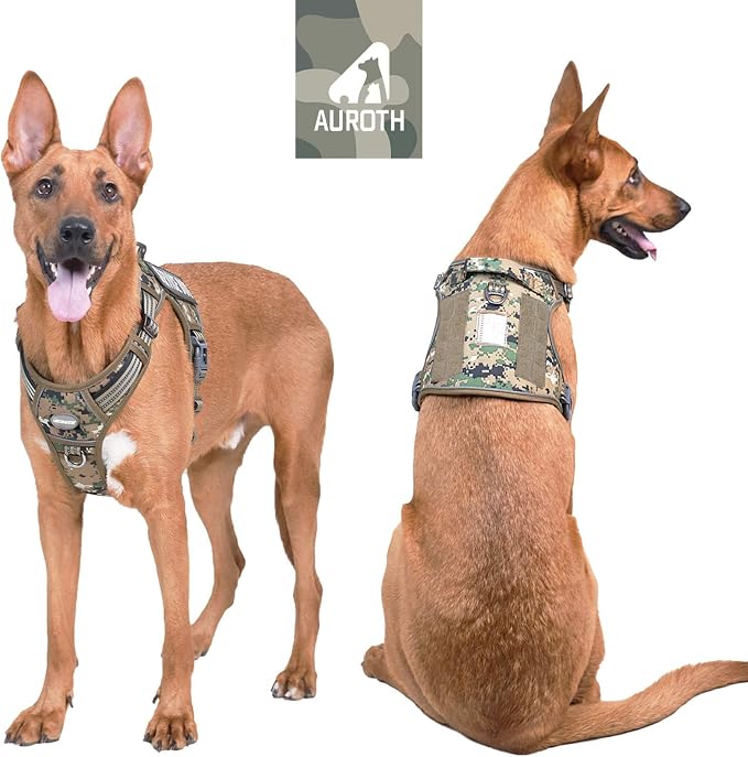 Auroth Tactical Dog Harness for Large Dogs No Pull Adjustable Pet Harness - Image 2