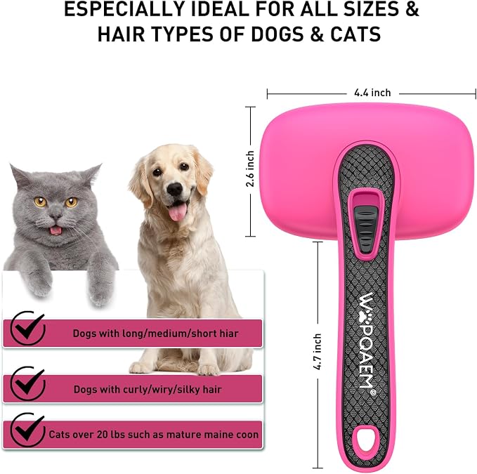 Self Cleaning Slicker Brush for Dog, Skin Friendly Shedding & Grooming Tool for - Image 5