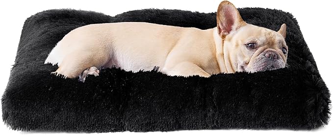 EHEYCIGA Fluffy Dog Crate Bed for Medium Dogs, Plush Faux Fur Crate Pad by EHEYCIGA