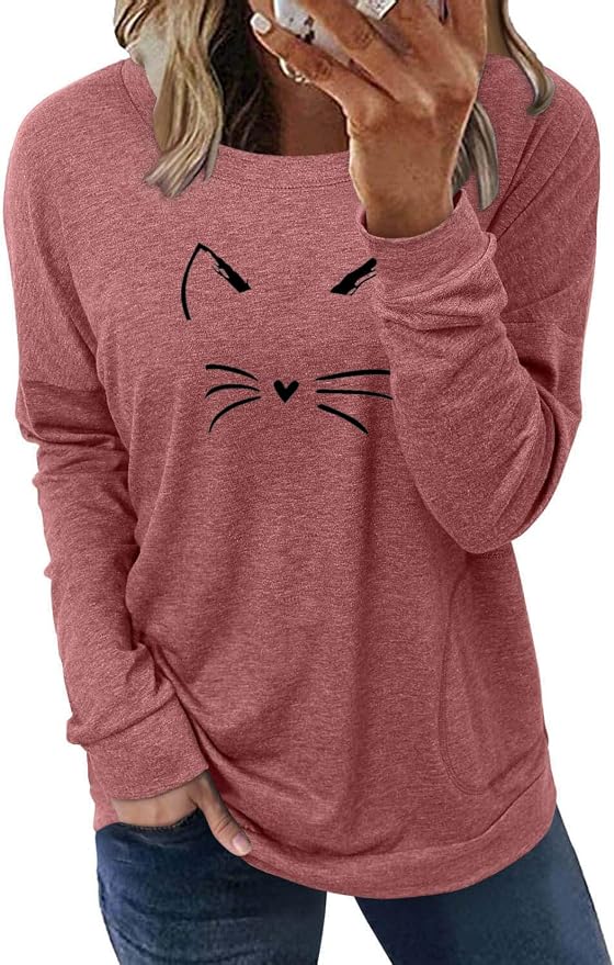 Akihoo Womens Casual Long Sleeve Tunic Tops Crew Neck Shirt Blouses by Akihoo