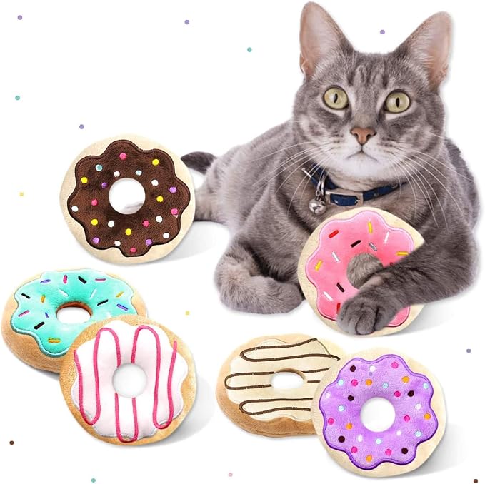 CiyvoLyeen 6 Pack Donut Cat Catnip Toys Kitten Chew Knickknack Sprinkles by CiyvoLyeen