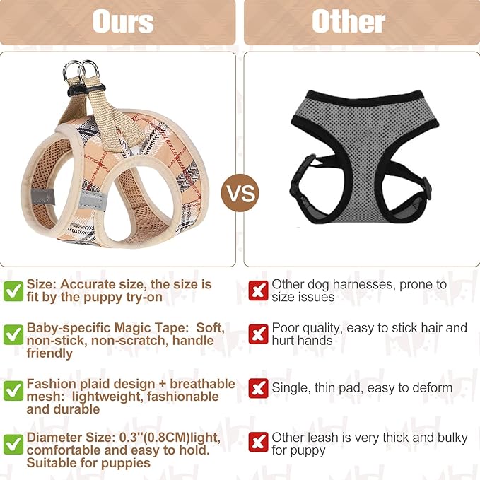 BEAUTYZOO Small Dog Harness and Leash Set, Step in No Choke No Pull Soft Mesh - Image 5