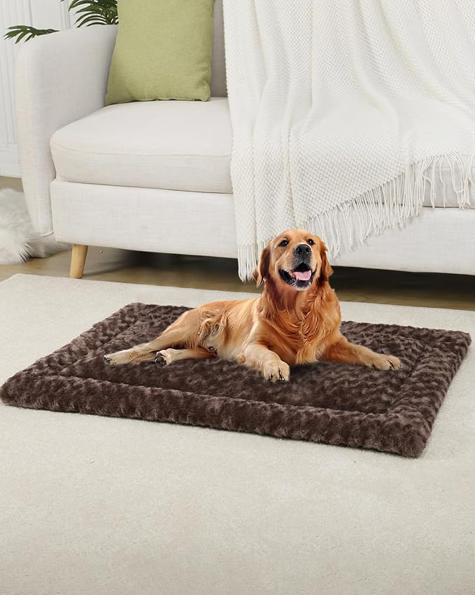 Washable Dog Bed Mat Dog Crate Pad Soft Fluffy Pet Kennel Beds Dog Sleeping - Image 7