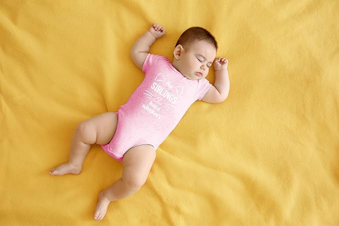 AW Fashions My Siblings Have Whiskers Baby Bodysuit Funny Cute Infant Outfit - Image 4