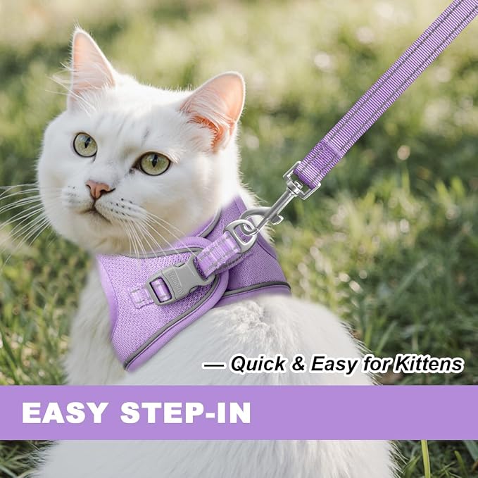 Cat Harness and Leash Set, Escape Proof Kitten Harness, Step in Adjustable Soft - Image 9