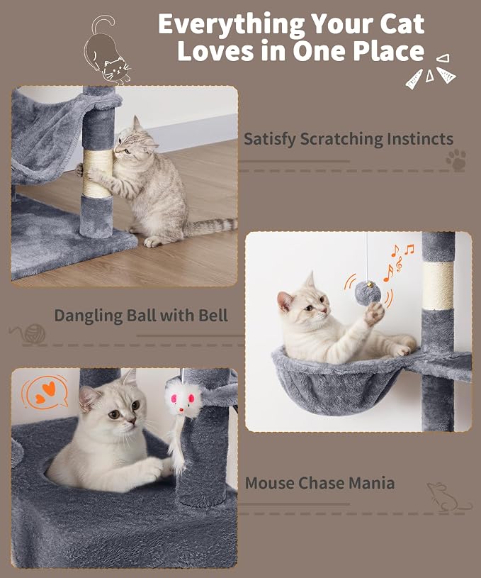 AMHANCIBLE Tall Cat Tree, 70 Inch Cat Tower - Image 7