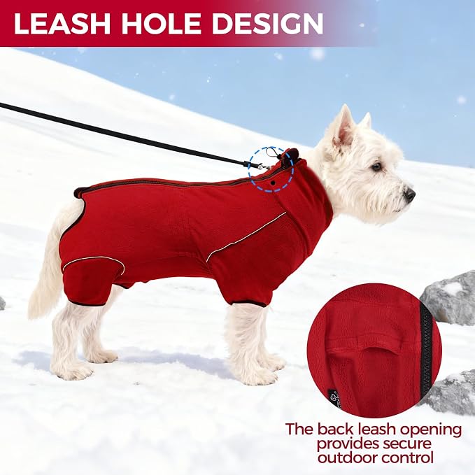 Mihachi Dog Snow Jacket Dog Coat Soft Fleece Pullover Pajamas, Pet Windproof - Image 5