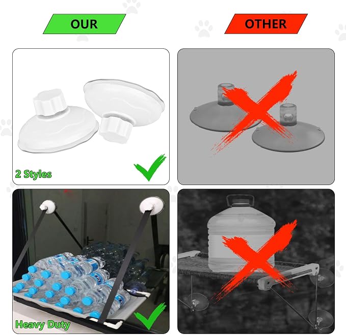AccEncyc Thick Suction Cup Cat Perches 4Pcs Cat Hammock Replacement Screw - Image 3