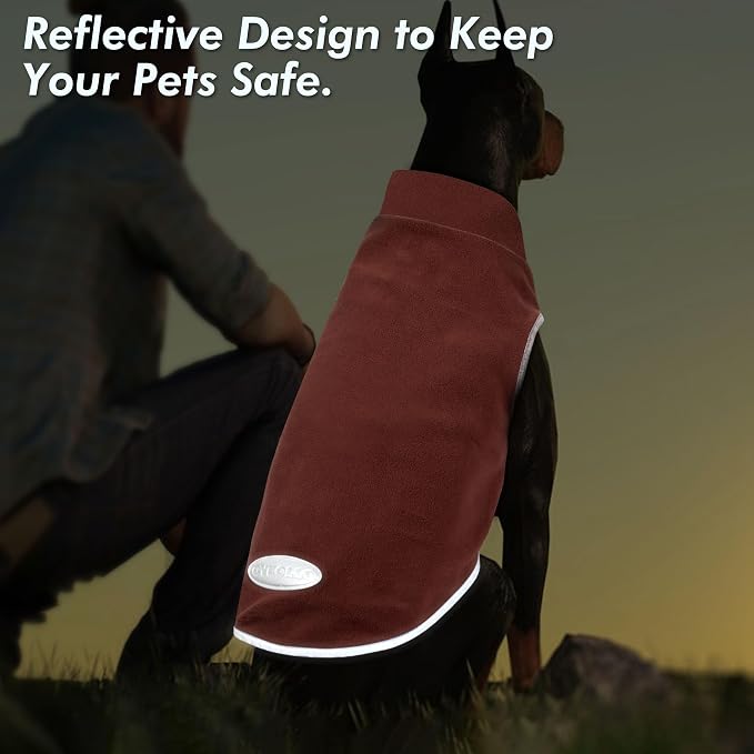 cyeollo 2 Pack Fleece Dog Sweater Vest Dog Sweatshirt Reflective Lightweight - Image 7