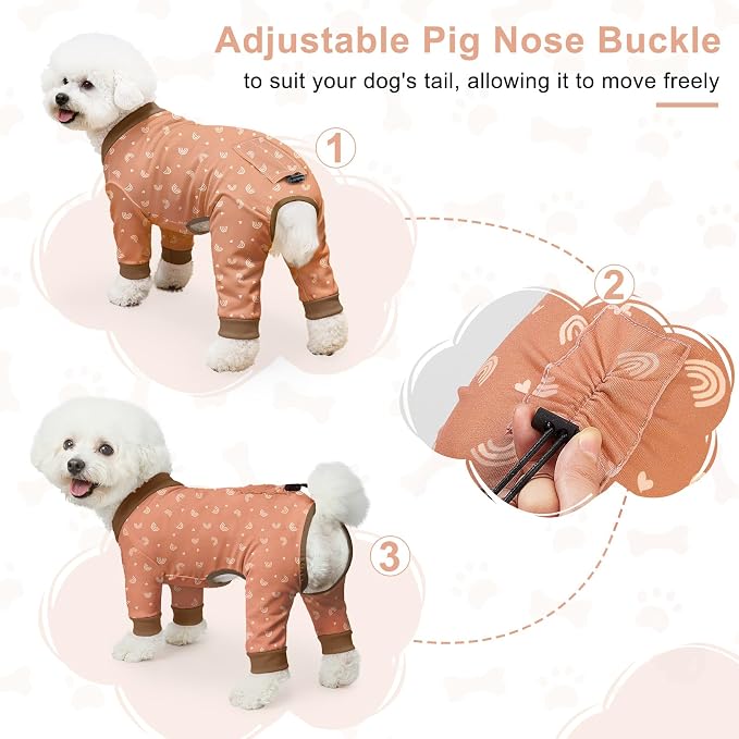 Bienbee Dog Pajamas, 4 Pack Dog Recovery Suit Shedding Suit Cute Soft Puppy - Image 4
