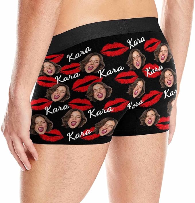 M YESCUSTOM Custom Faces Funny Short Briefs Gift - Image 4