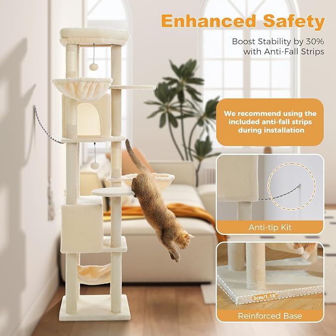 71.2" Tall Cat Tree for Indoor Cats - Image 6