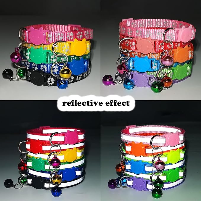 Pink Cat Collars with Bells, Break Away Cat Collar with Bells, Reflective - Image 4