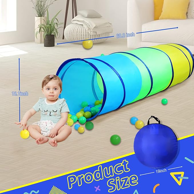 PigPigPen Kids Tunnel for Toddlers, Pop Up Play Tunnel Tent for Babies or Dogs - Image 7